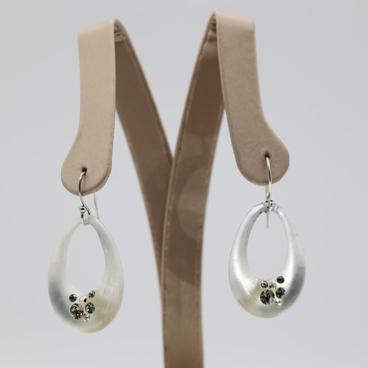 Alexis Bittar Crystal Open Dangle Earrings Gold Tone