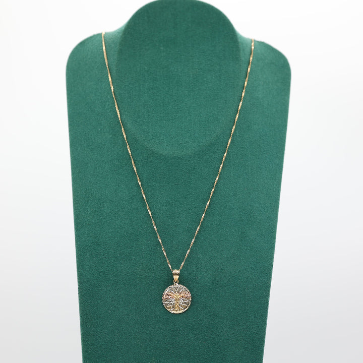 10K Yellow Gold Religious Pendant Necklace For Faith - 22 inches