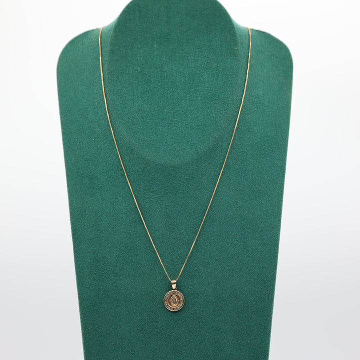8K Yellow Gold Religious Pendant Necklace Faith - 18 inches