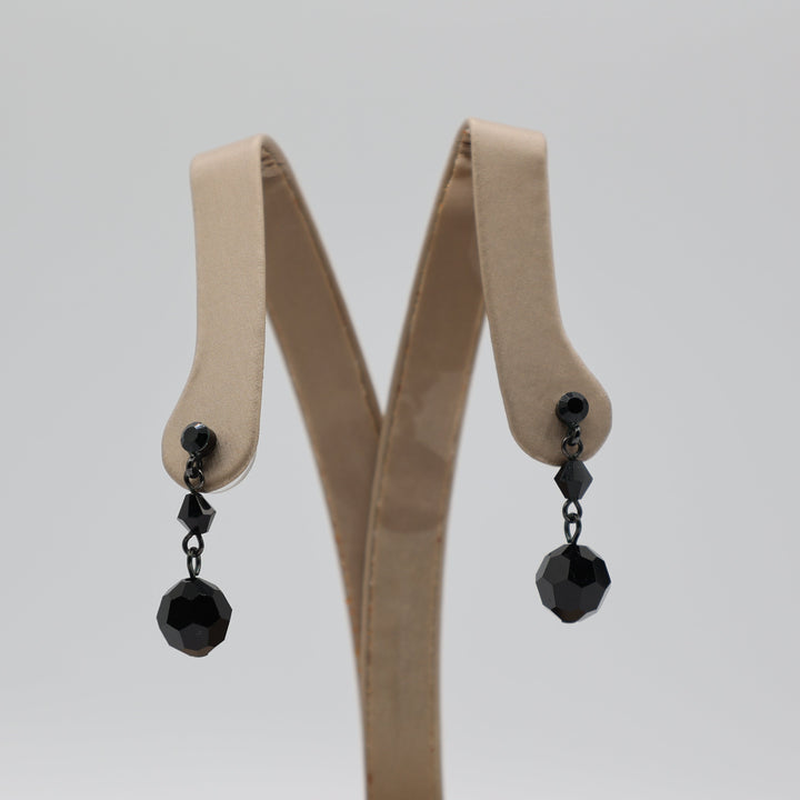 Givenchy Black Crystal Beaded Necklace And Earrings Set