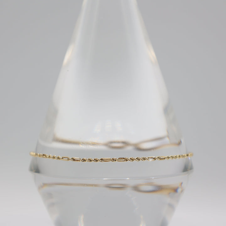 14K Yellow Gold Chain Bracelet 9 Inch Elegant Classic Jewelry Gift