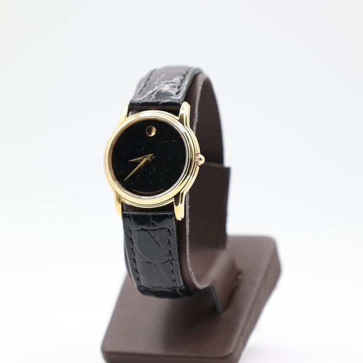 Movado Swiss Quartz Watch 9467869 Gold Tone And Black Dial
