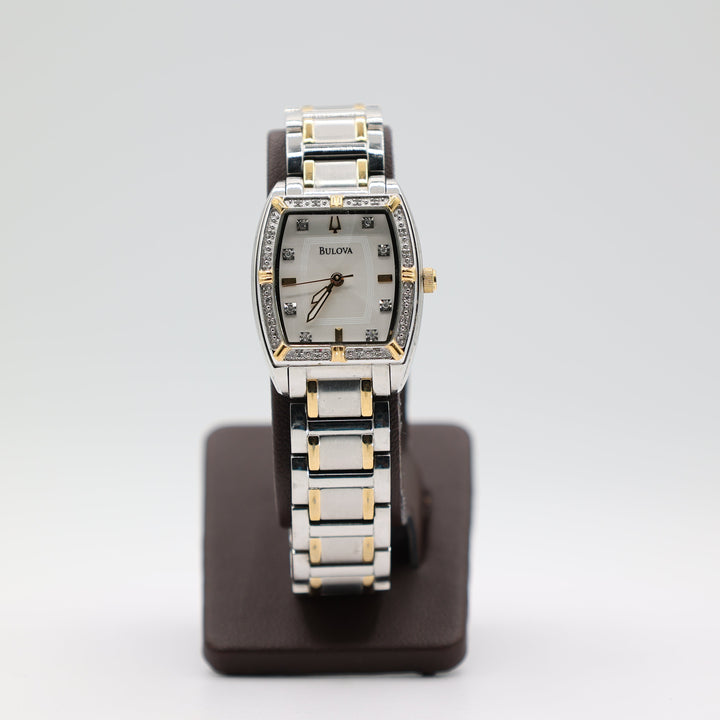 Bulova C637552 Silver And Gold Tone Diamond Accented Watch