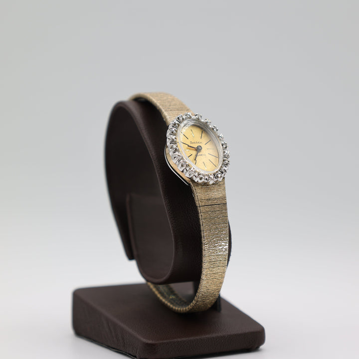 Vintage Armitron Gold Tone Quartz Diamond Accented Watch