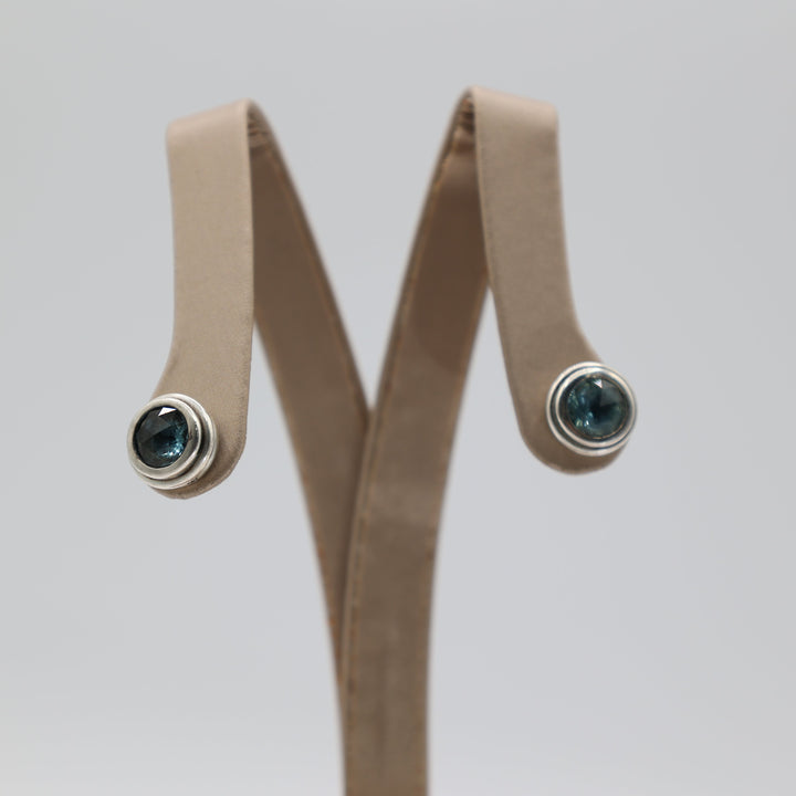 John Hardy 925 Sterling Silver Blue Topaz Stud Earrings