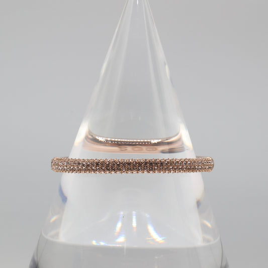 Swarovski Crystal Pave Rose Gold Tone Bangle Bracelet