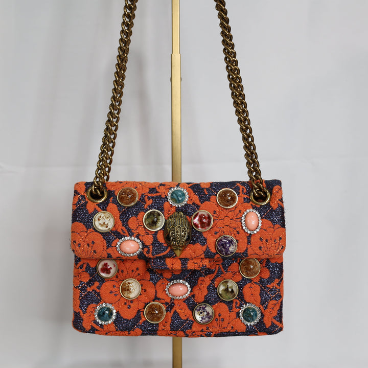 Kurt Geiger London Mini Kensington Embellished Jacquard Shoulder Bag