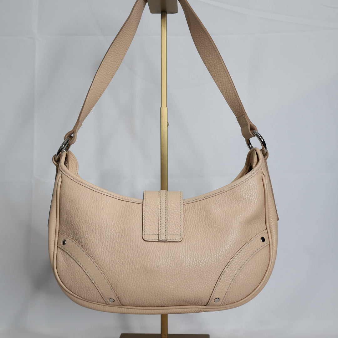 Burberry London Beige Leather Stirrup Buckle Shoulder Bag