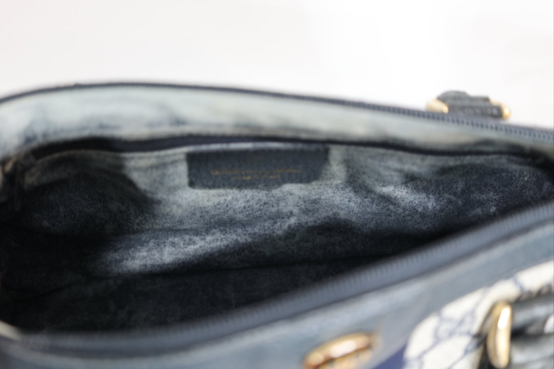 Gucci Navy Blue Bowler Handbag and Wallet