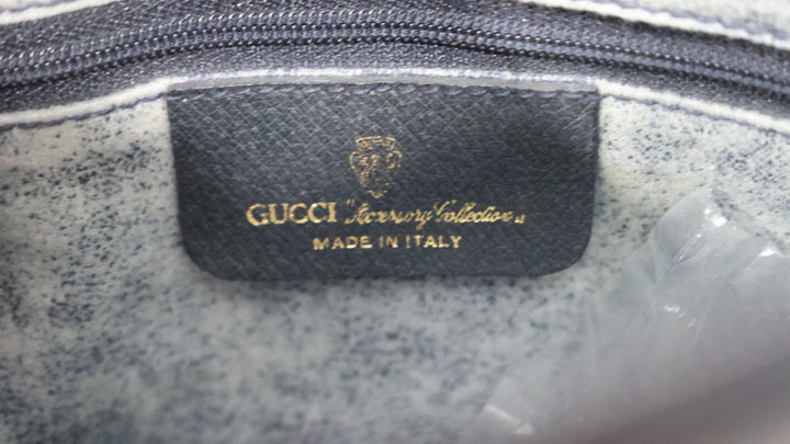Gucci Navy Blue Bowler Handbag and Wallet