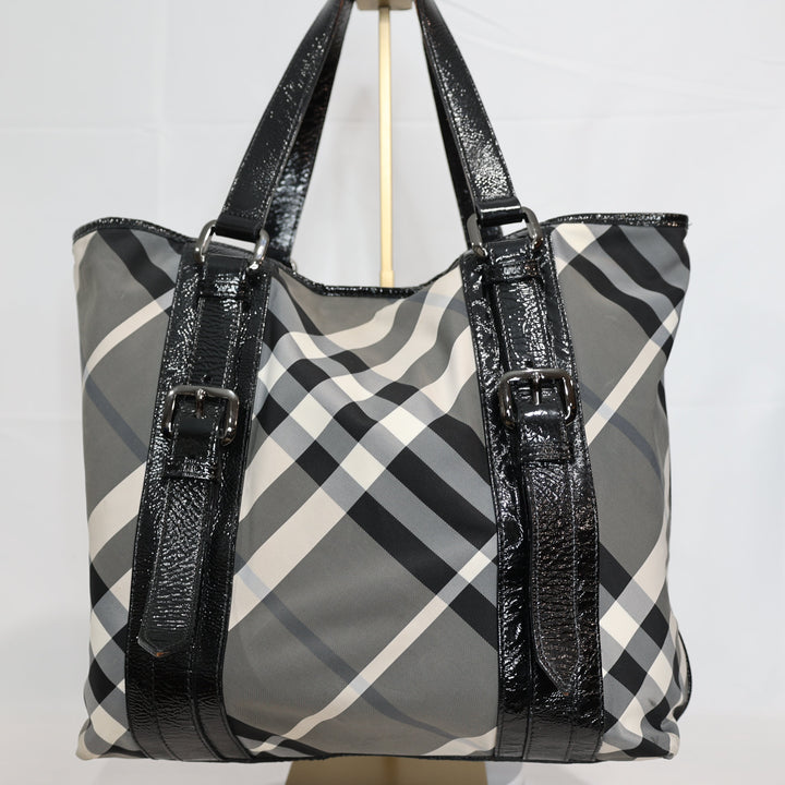 Authentic Burberry Women's Gray Black Handbag