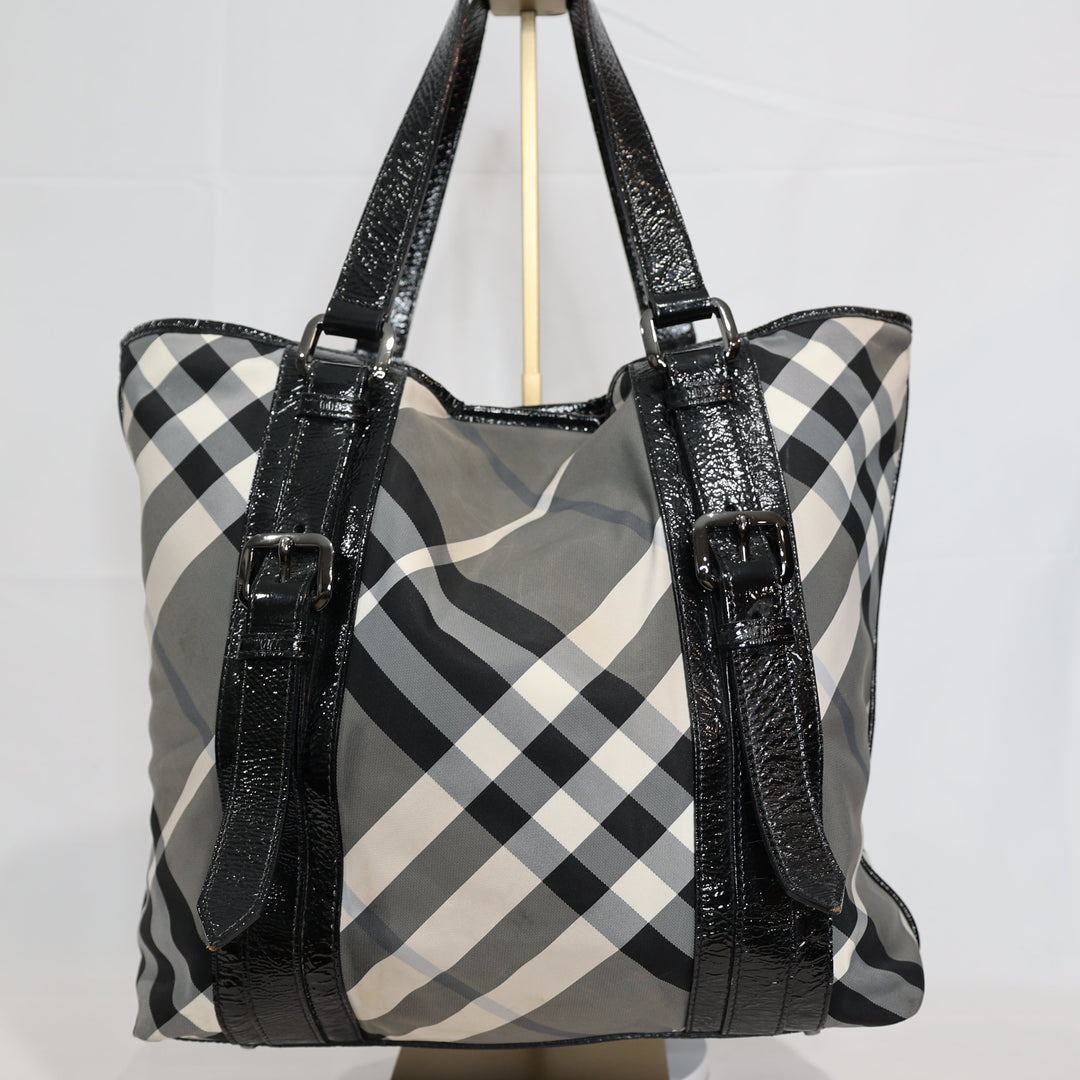 Authentic Burberry Women's Gray Black Handbag