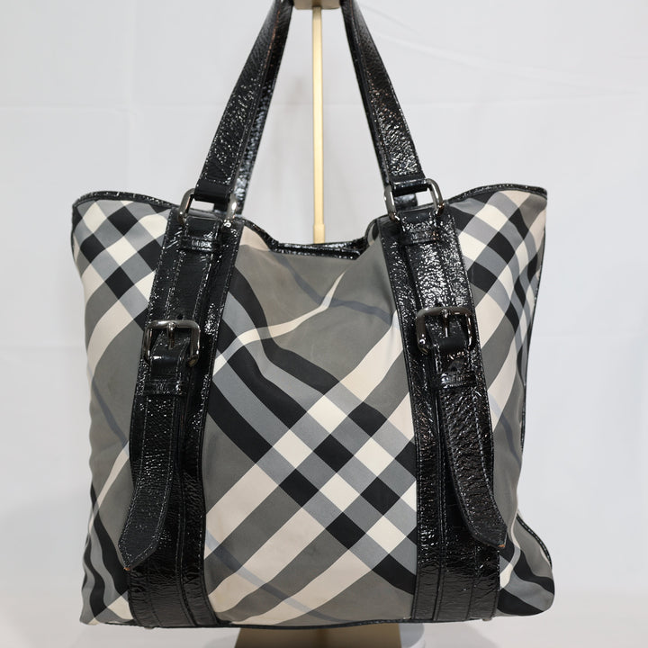 Authentic Burberry Women's Gray Black Handbag