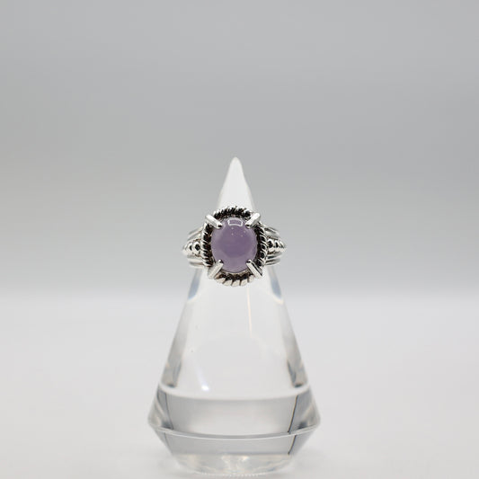 925 Sterling Silver Judith Ripka Lavender Jade Ring - Size 7.25