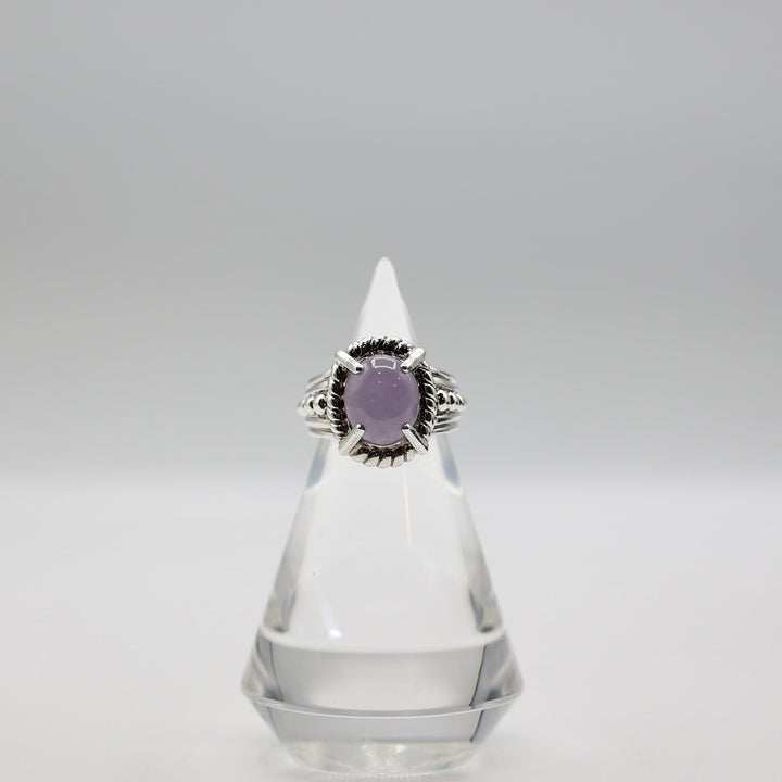 925 Sterling Silver Judith Ripka Lavender Jade Ring - Size 7.25