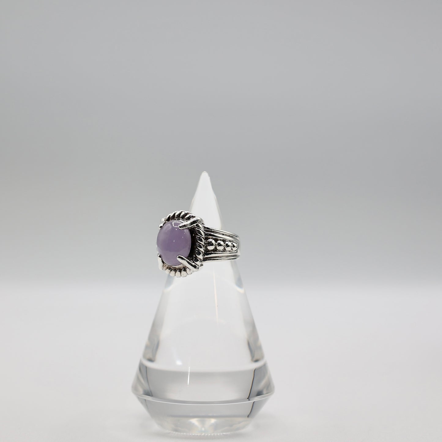 925 Sterling Silver Judith Ripka Lavender Jade Ring - Size 7.25