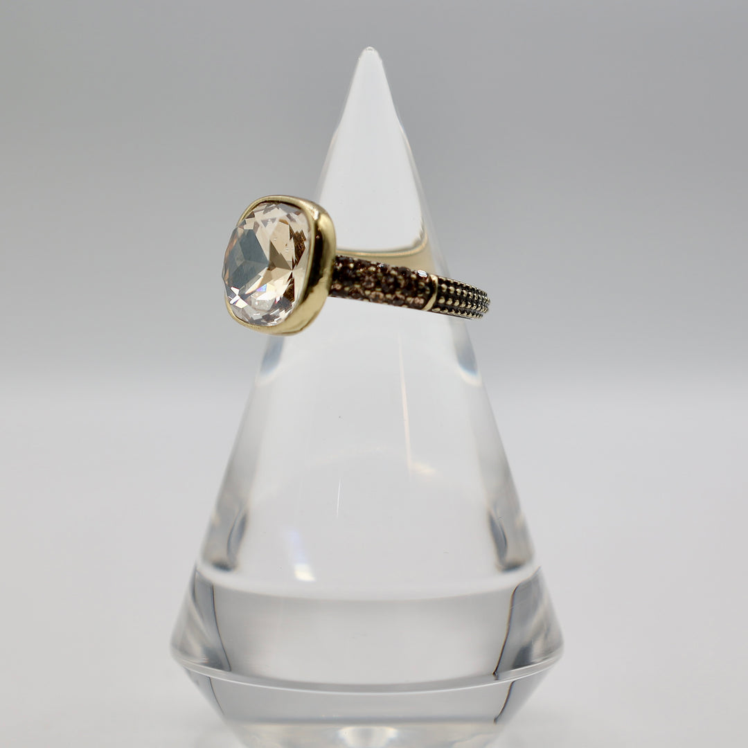 Brass Heidi Daus Rhinestone Ring - Size 8