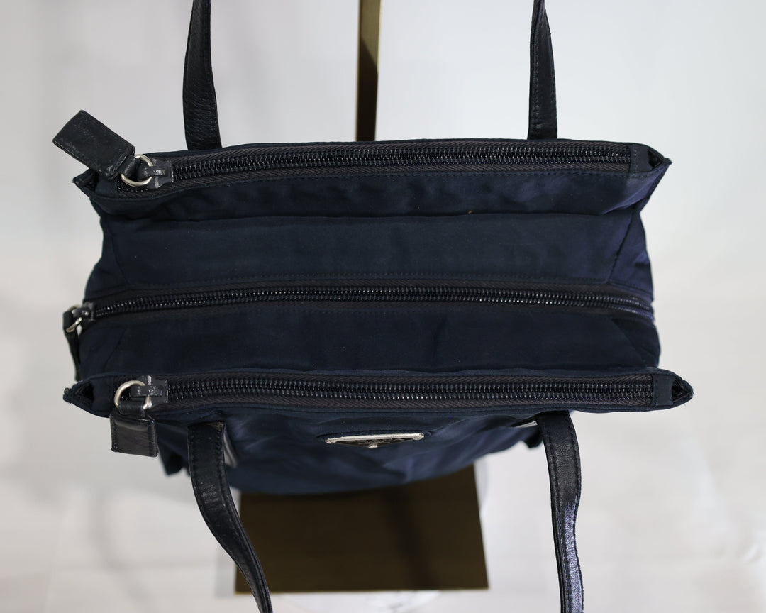 Prada Mini Tessuto Navy Blue Nylon Bag