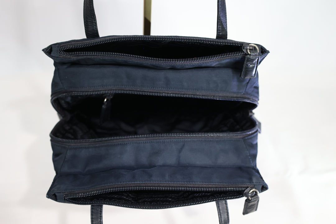 Prada Mini Tessuto Navy Blue Nylon Bag