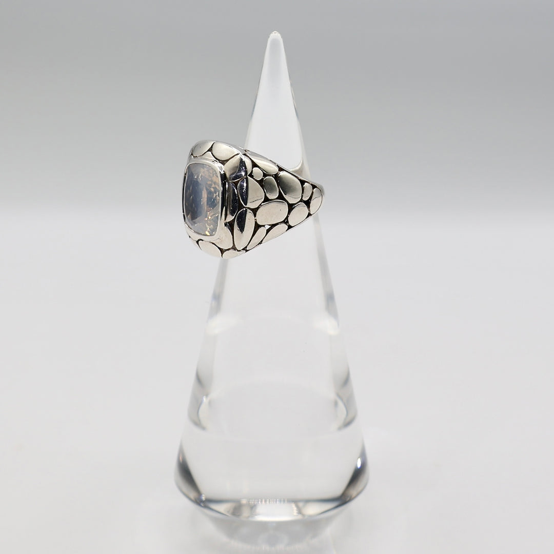 925 Sterling Silver John Hardy Kali White Topaz Pebble Ring - Size 7