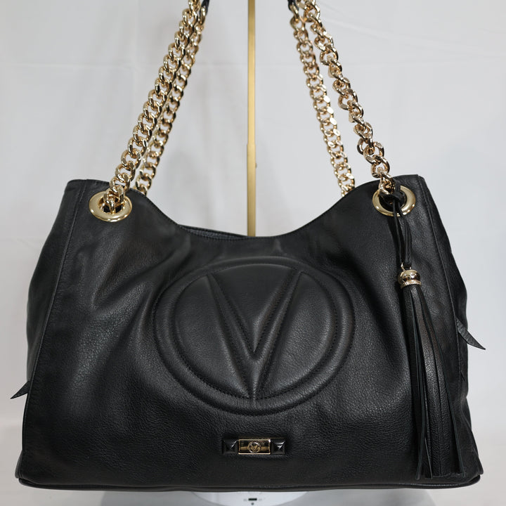 Valentino Black Leather Tote Bag