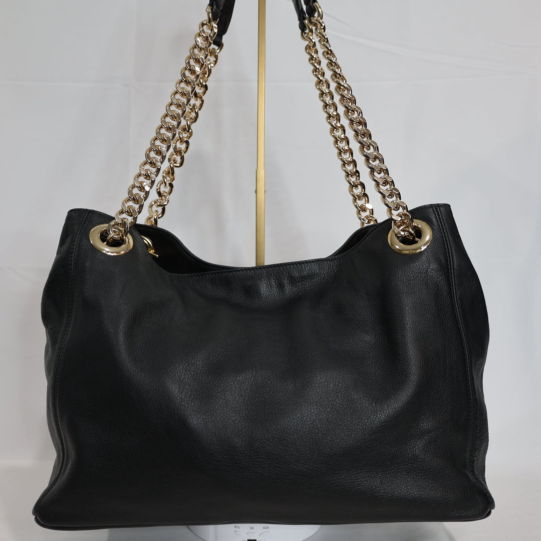 Valentino Black Leather Tote Bag