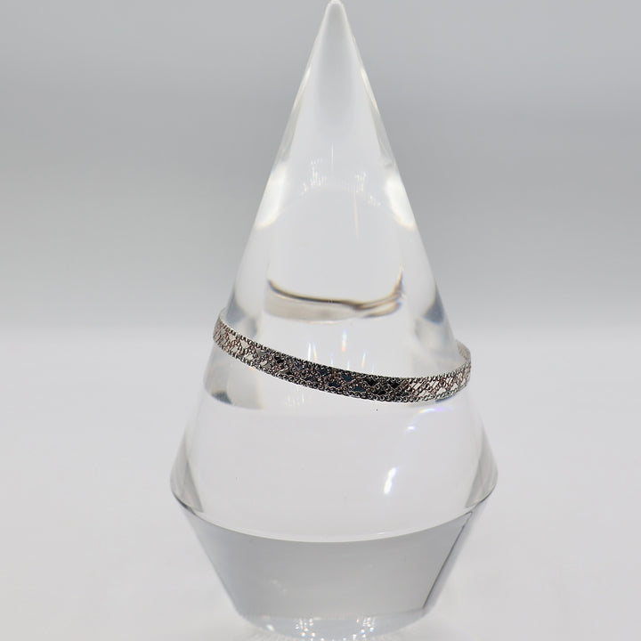 925 Sterling Silver Italy Double Sided Design Bracelet - 6 inches