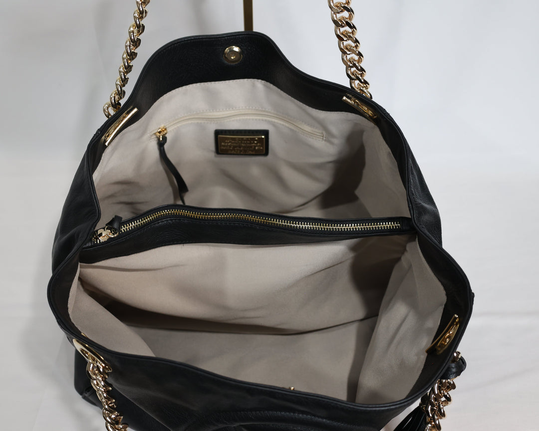 Valentino Black Leather Tote Bag