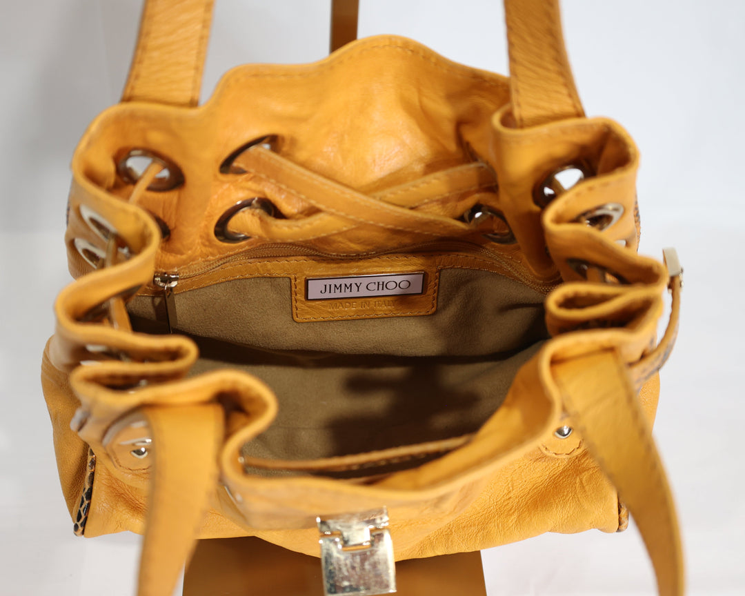 Jimmy Choo Ramona Mustard Leather Handbag