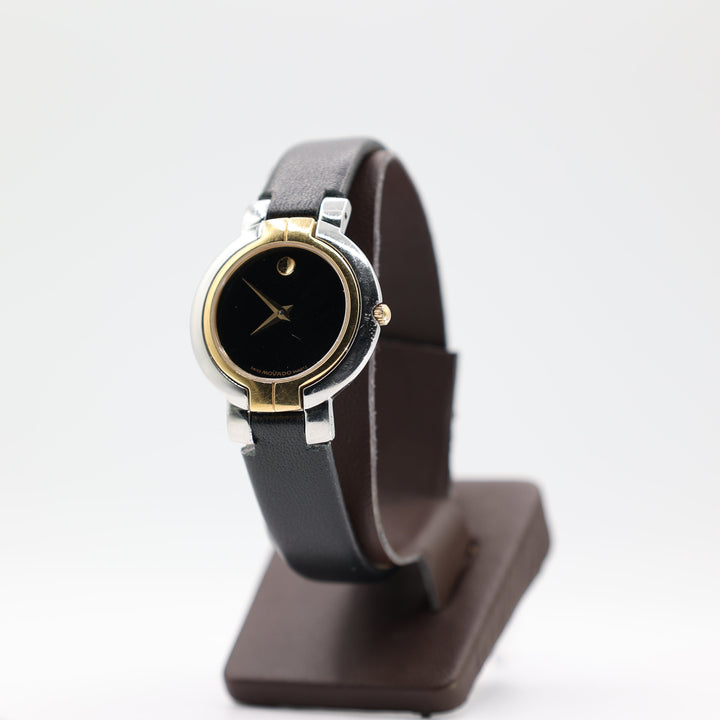 Movado Two Tone Black Swiss Quartz Watch