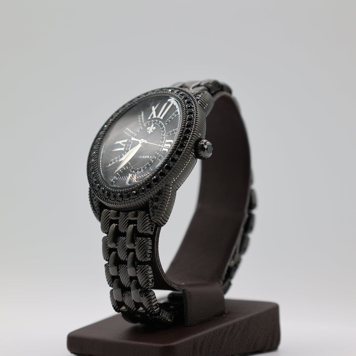 Judith Ripka Black Stainless Steel CZ Watch With Cubic Zirconia