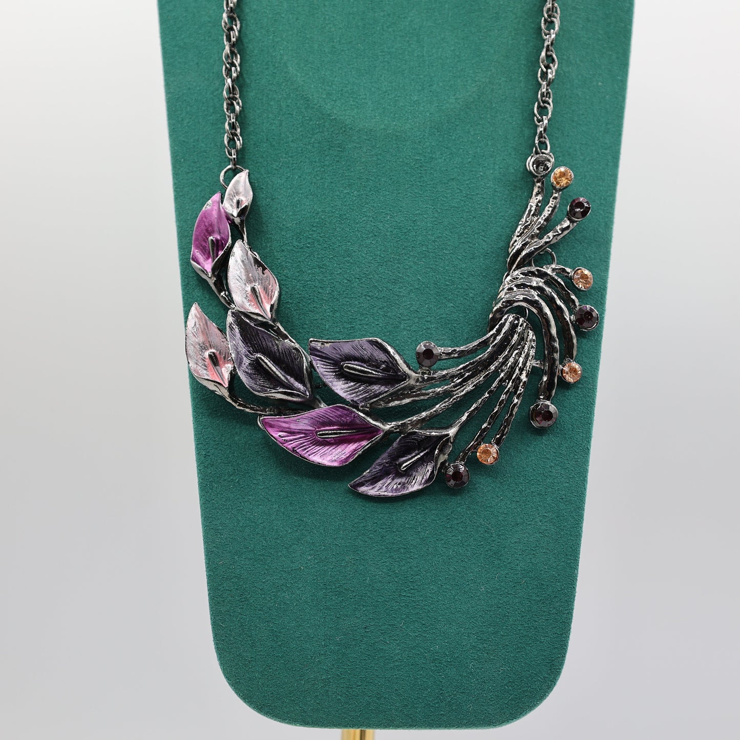 Botanical Jewelry Purple Floral Necklace