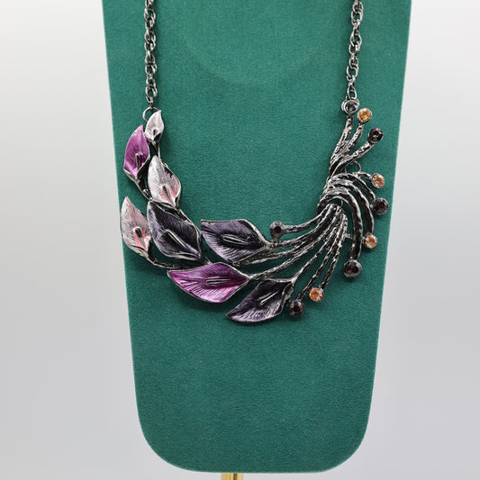 Botanical Jewelry Purple Floral Necklace