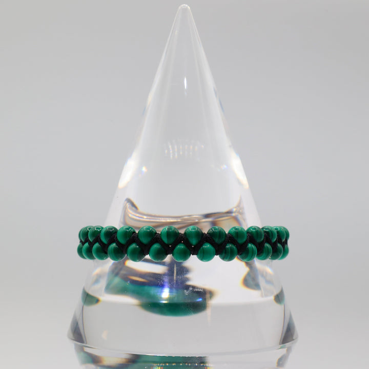 David Yurman Sterling Silver Malachite Adjustable Bracelet