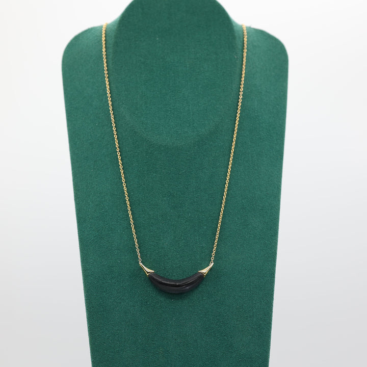 Alexis Bittar Gold Plated Crescent Lucite Necklace