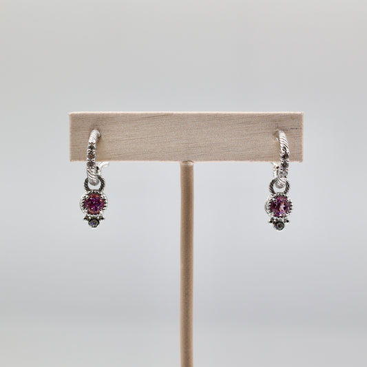 Judith Ripka Pink Dangle Earrings