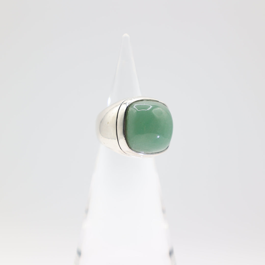 925 Sterling Silver Jade Cocktail Ring 18mm x 18mm x 6mm Size 8.25