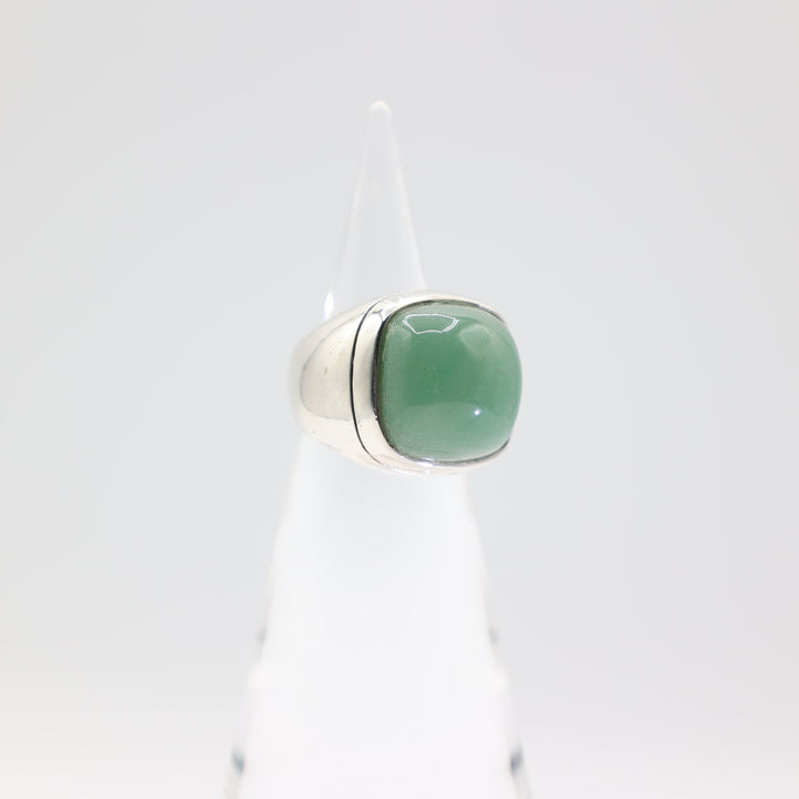 925 Sterling Silver Jade Cocktail Ring 18mm x 18mm x 6mm Size 8.25