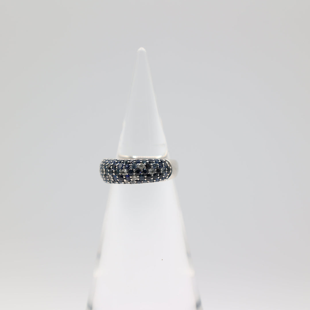 Effy Sterling Silver Blue Topaz And Sapphire Ring Size 7.5