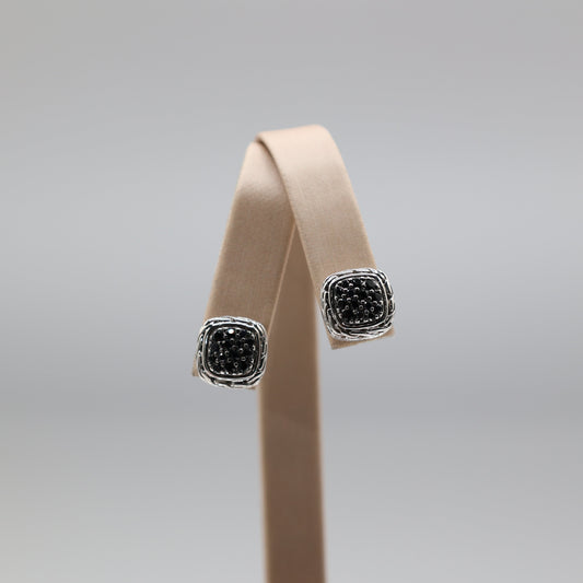 John Hardy Classic Chain Black Sapphire Stud Earrings