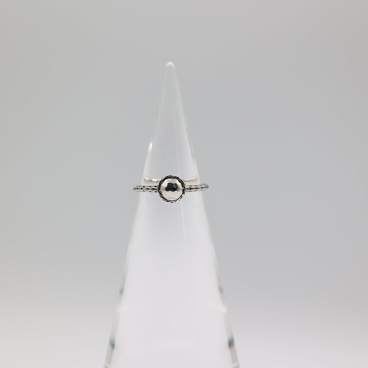 John Hardy 925 Sterling Silver Hammered Dome Ring Size 6.5