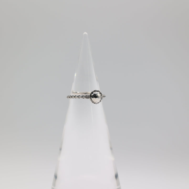John Hardy 925 Sterling Silver Hammered Dome Ring Size 6.5