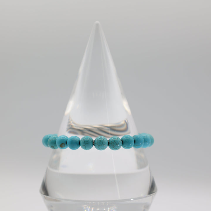 David Yurman 925 Spiritual Turquoise Beads Adjustable Bracelet 8mm