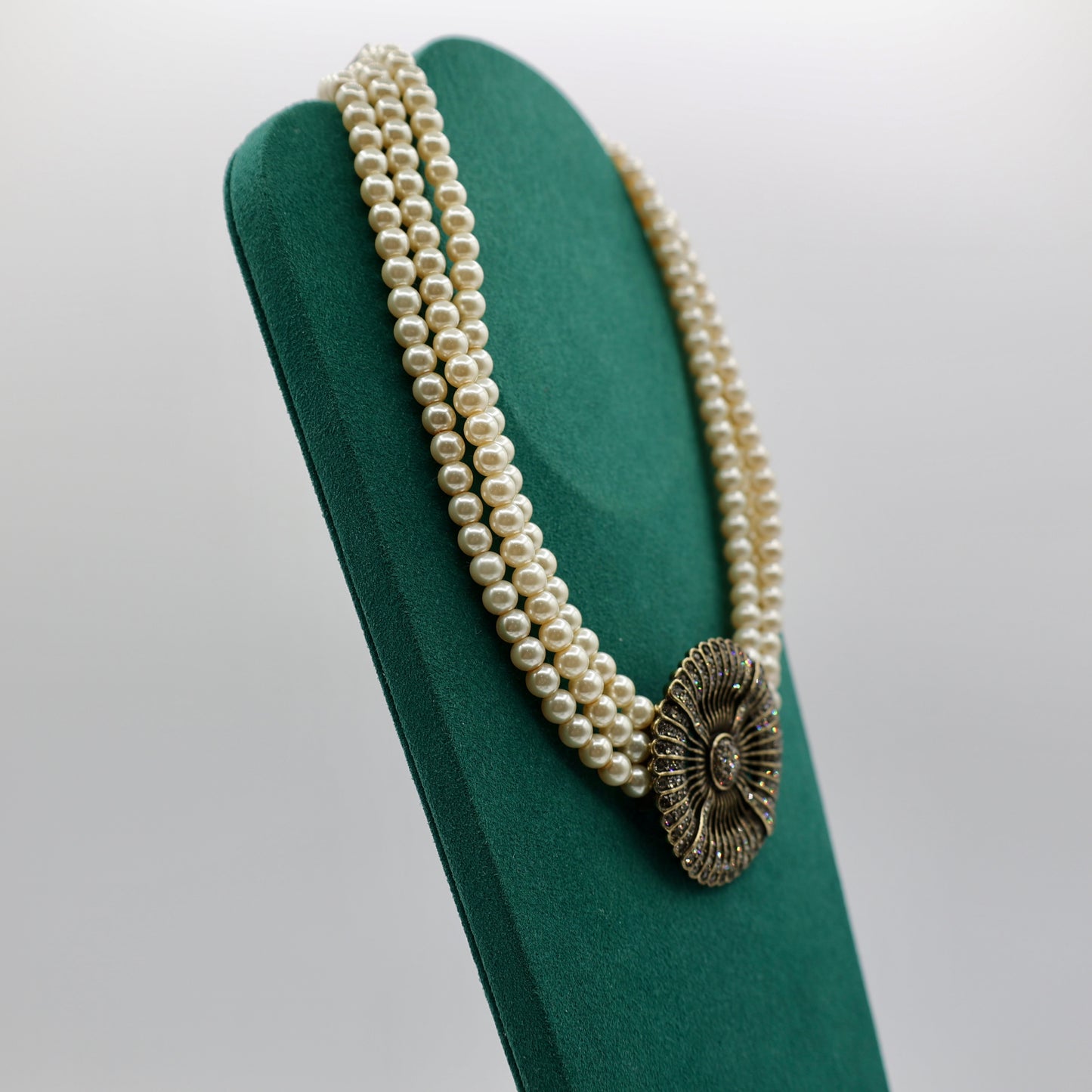 Heidi Daus Fabulous Faux Pearl Triple Legend Necklace