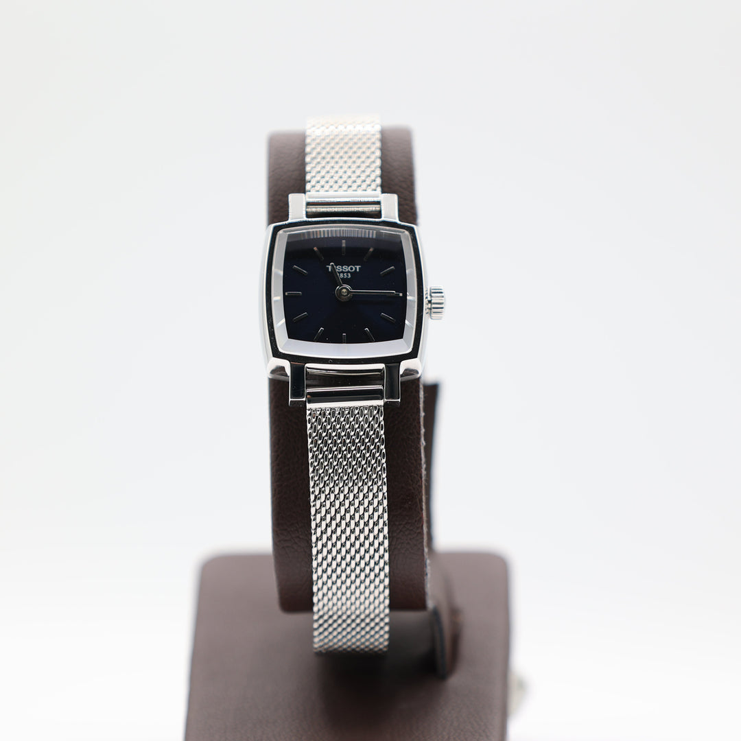 Tissot Lovely Square Navy Blue Dial And Stainless Steel Mesh Bracelet Watch