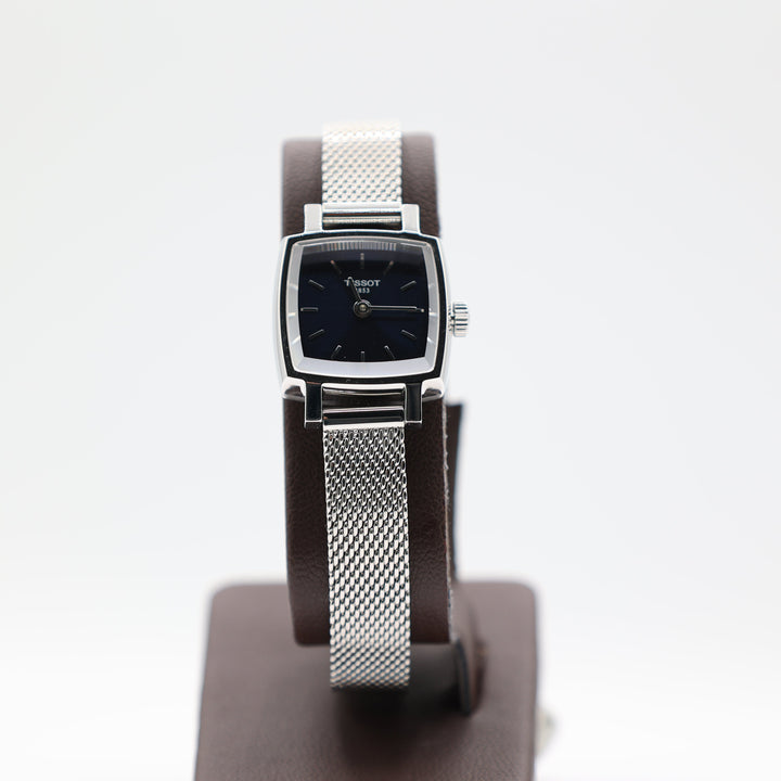 Tissot Lovely Square Navy Blue Dial And Stainless Steel Mesh Bracelet Watch