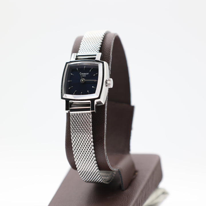 Tissot Lovely Square Navy Blue Dial And Stainless Steel Mesh Bracelet Watch