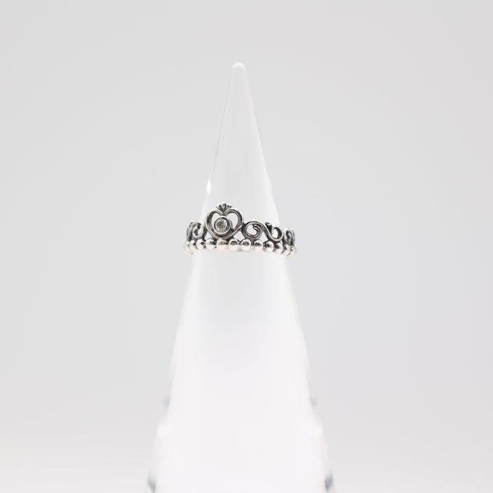 925 Sterling Silver Beaded Band Crown Ring Size 6.5