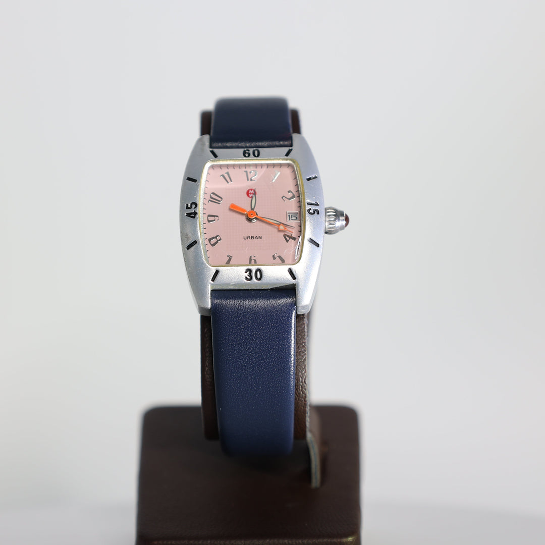 Michele Urban Mini Aluminum Watch Pastel Pink And Navy Blue