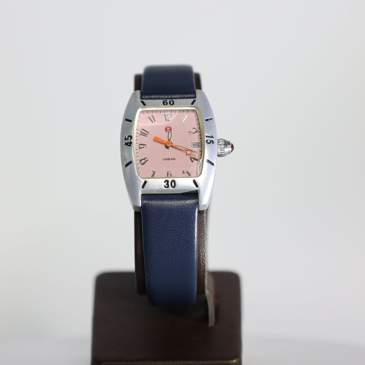 Michele Urban Mini Aluminum Watch Pastel Pink And Navy Blue
